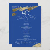 Invitation Blue and Gold Event Menu  (Devant / Derrière)