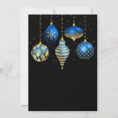 Invitation Blue and Gold Ornaments Christmas Party (Dos)