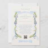 Invitation blue and greenery all in one RSVP DETAILS wedding (Dos)