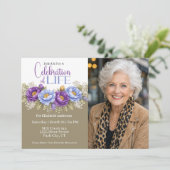 Invitation Blue and Purple Peony Celebration Of Life (Debout devant)