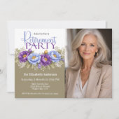 Invitation Blue and Purple Peony Retirement Party (Devant)