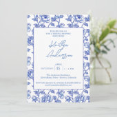 Invitation Blue and White Chinoiserie Bridal Shower (Debout devant)