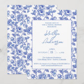 Invitation Blue and White Chinoiserie Bridal Shower (Devant / Derrière)