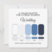 Invitation Blue and White Classic Wedding Color Palette Card (Dos)
