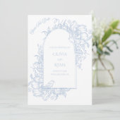 Invitation Blue And White Save The Date (Debout devant)