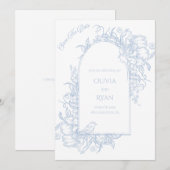 Invitation Blue And White Save The Date (Devant / Derrière)