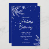 Invitation Blue and White Snowflake 5"x7" Holiday Gathering (Devant / Derrière)