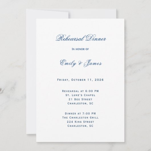 Invitation Blue and White Wedding (Devant)