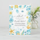 Invitation Blue and Yellow Sea Life Online Mariage virtuel (Debout devant)
