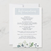 Invitation Blue Anemone Floral Mariage Détails (Devant)