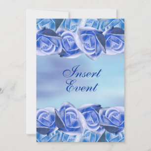 Invitation Blue aqua mariage élégant rose