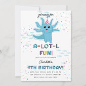 Invitation Blue Axolotl Enfants Cute Salamander Anniversaire (Devant)
