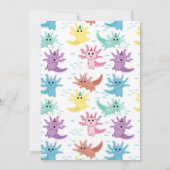 Invitation Blue Axolotl Enfants Cute Salamander Anniversaire (Dos)