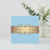 Invitation Blue Baby Boy Prince Douche (Debout devant)