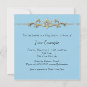 Invitation Blue Baby Boy Prince Douche (Dos)