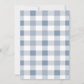 Invitation Blue Baby Chaussures En vichy Baby shower Boy Boot (Dos)