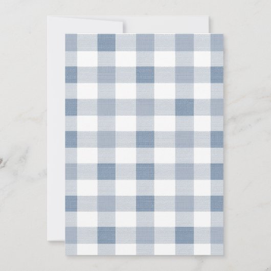 Invitation Blue Baby Chaussures En vichy Baby shower Boy Boot (Dos)