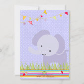 Invitation Blue Baby Elephant Parti Personnalisé (Dos)