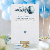 Invitation Blue Baby Rattle Boy Baby shower Bingo Game Card