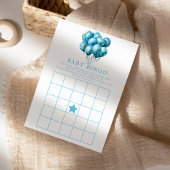 Invitation Blue Balloons Aquarelle Boy Baby shower Bingo