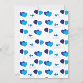 Invitation Blue Balloons Coeurs Boy Anniversaire de enfant Pa (Dos)