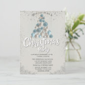 Invitation Blue Balls Stars Confetti Christmas Company (Debout devant)
