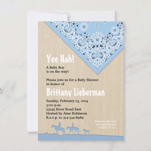 Invitation Blue Bandana (Devant)