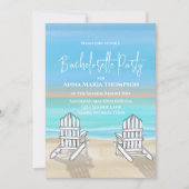 Invitation Blue Beach Bachelorte Parti QR Code Social Media (Devant)