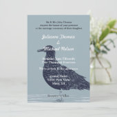 Invitation Blue Beach Bird Mariage (Debout devant)
