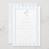 Invitation Blue Beach Club 1er anniversaire Boy Stripes (Devant)