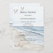 Invitation Blue Beach Ocean Fête des mariées (Devant / Derrière)