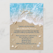 Blue Beach Waves & Starfish Post Mariage