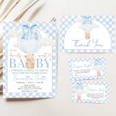 Invitation Blue Bear Bearly Wait Baby Shower