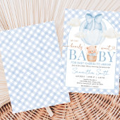 Invitation Blue Bear Bearly Wait Baby Shower