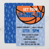 Invitation Blue Big Game College Basketball Watch Party (Devant / Derrière)