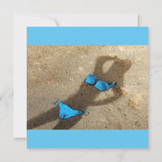 Invitation Blue Bikini Beach Sand Thunder_Cove (Dos)