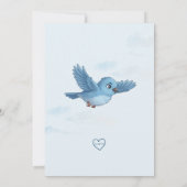 Invitation Blue Bird Flying into One, 1st Birthday (Dos)