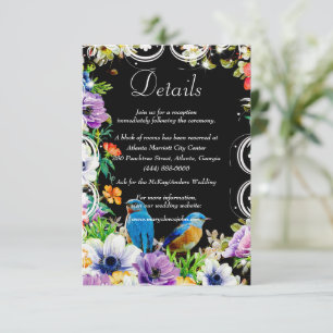 Invitation Blue Birds & Botanical Mariage Détails Botanique B