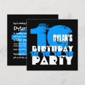 Invitation BLUE BLACK 10e anniversaire Fête 10 ans V02 (Devant / Derrière)
