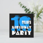Invitation BLUE BLACK 10e anniversaire Fête 10 ans V02 (Debout devant)