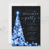 Invitation Blue Black Christmas Tree Company (Devant)