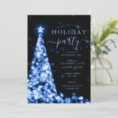 Invitation Blue Black Christmas Tree Company (Debout devant)