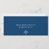Invitation Blue Black Damask Quinceanera Paris Embarquement P (Dos)