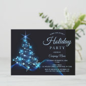 Invitation Blue Black Tree Corporate Fête (Debout devant)