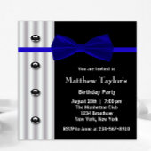 Invitation Blue Black Tuxedo Bow Cravate Hommes fête d'annive