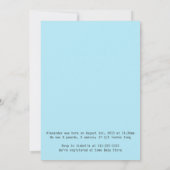 Invitation Blue Black Zebra Imprimer Photo Sip N Voir Baby sh (Dos)