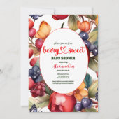 Invitation Blue Blueberry Berry Baby shower sucré (Devant)