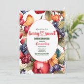 Invitation Blue Blueberry Berry Baby shower sucré (Debout devant)