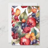 Invitation Blue Blueberry Berry Baby shower sucré (Dos)