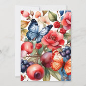 Invitation Blue Blueberry Berry Baby shower sucré (Dos)